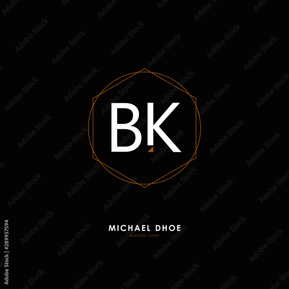 B K BK Initial logo letter with minimalist concept. Vector with scandinavian style logo.
