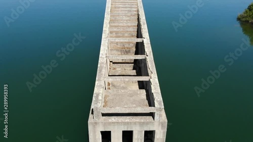 Zenital view of a romanic bridge