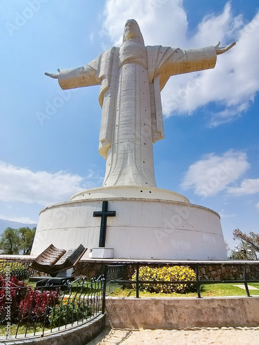 Monumental statue of Jesus Christ: Cristo de la Concordia (Christ of Peace). The statue is 34.20 metres (112.2 ft) tall