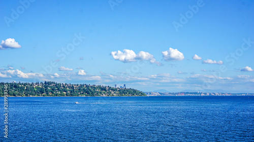 Εκτύπωση καμβά Island on a sunny day from a ship.
