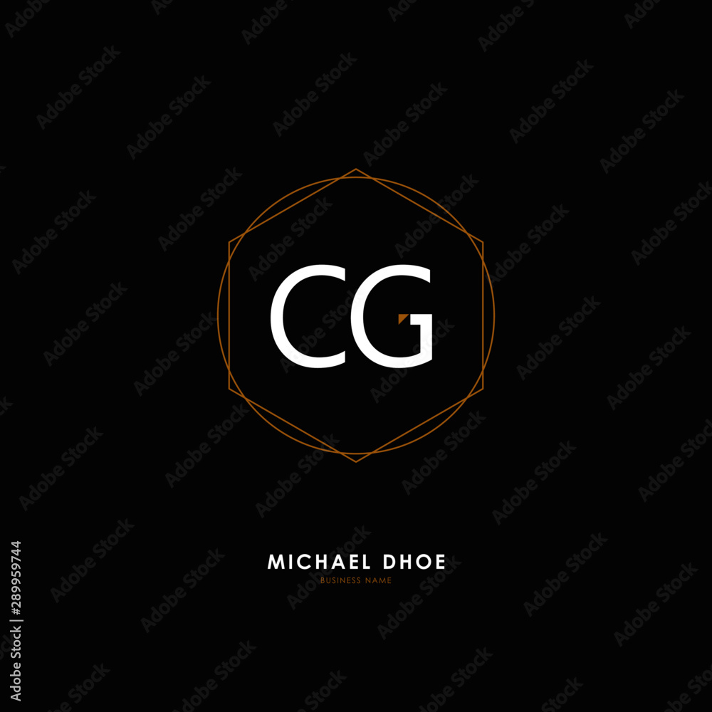 C G CG Initial logo letter with minimalist concept. Vector with scandinavian style logo.