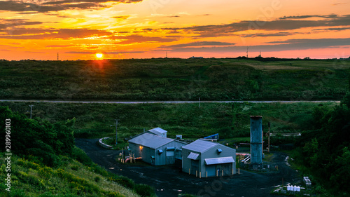 Biogas plant at sunset in urban area © Alain Beauchesne