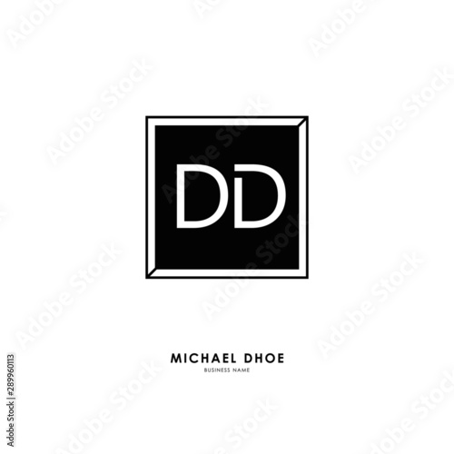 D DD Initial logo letter with minimalist concept. Vector with scandinavian style logo.