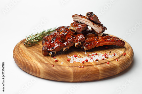 pork ribs on a wooden