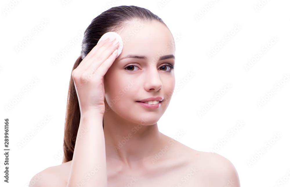 Woman in beauty concept applying make up using cosmetics Woman in beauty concept applying make up using cosmetics