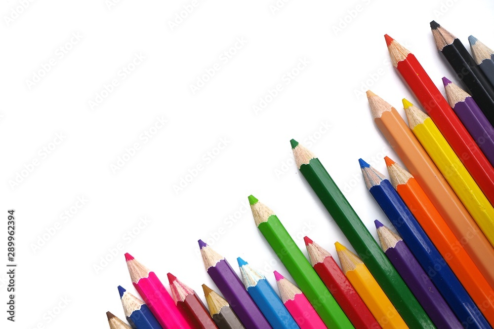 Colored Pencils on a white background. Colored Pencils on a white background.