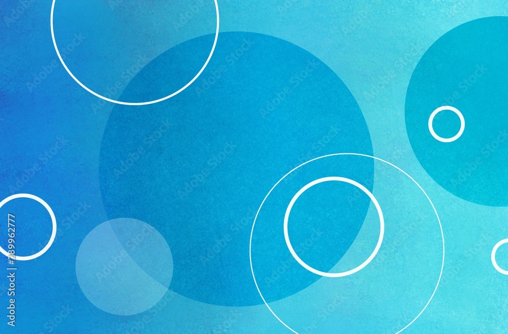 Abstract light and dark blue background with white rings and blue ...