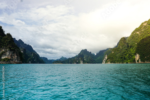Beautiful Landscape at Chiao Lan Dam Khao Sok National Park in Thailand Wide View Holiday © romeoanimore