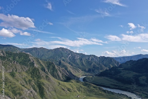 nature in the mountains of the Altai Republic, summer month of August