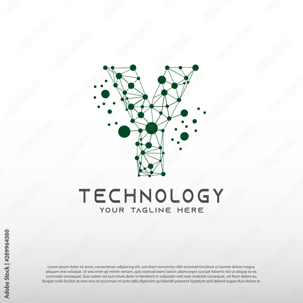 Technology logo with initial Y letter, network icon -vector Stock ...