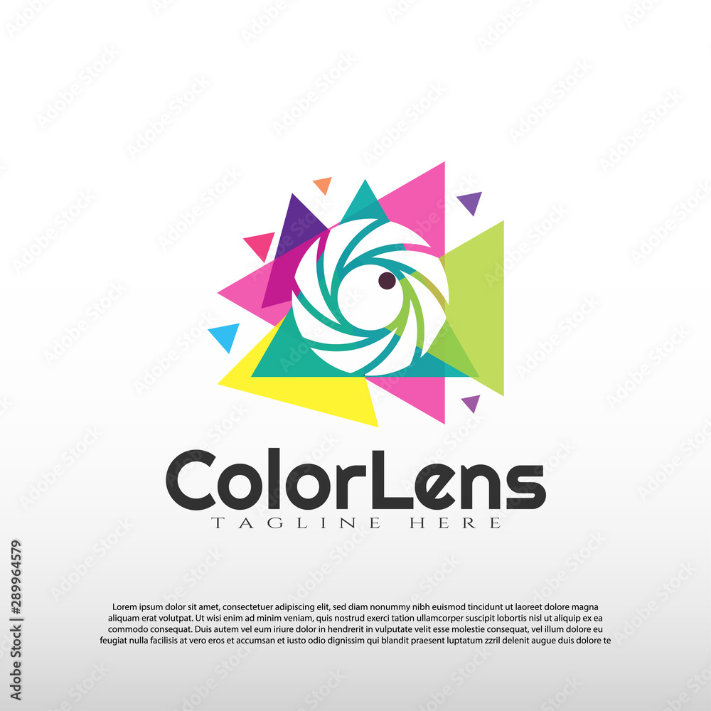 Color lens logo design, technology photography icon, illustration element-vector Color lens logo design, technology photography icon, illustration element-vector