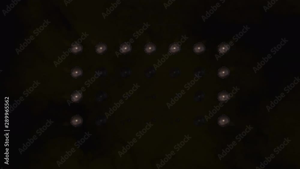 Orange flashing Lights Wall with smoke and particles. Various Looped Animations. Stage lights 14x8. VJ Floodlight Lights Flashing Wall. Shiny lights turning on and off.