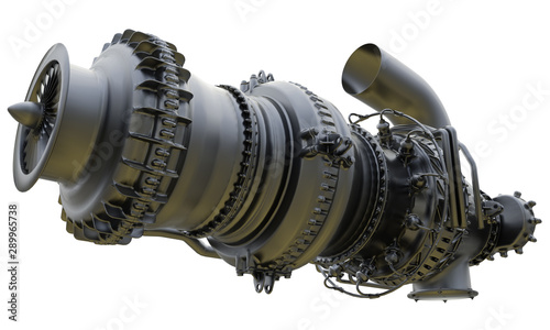 фотографія Gas turbine engine of feed gas compressor. 3d rendering.