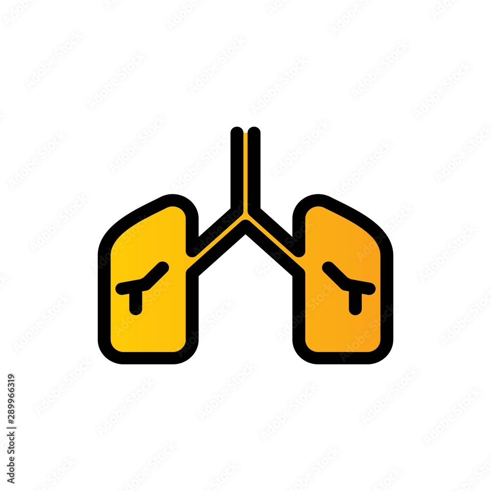 Obraz premium lungs filled line vector icon