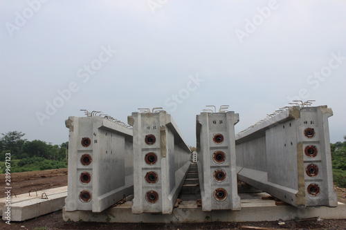 the structure of the bridge girder on the toll road photo