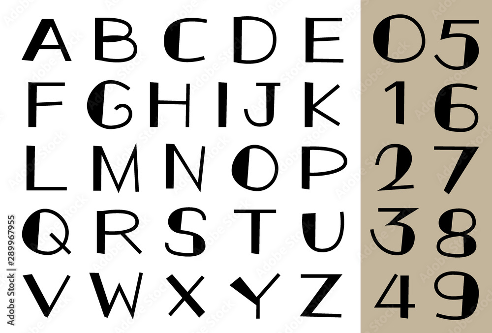 hand art font vector set hand art font vector set