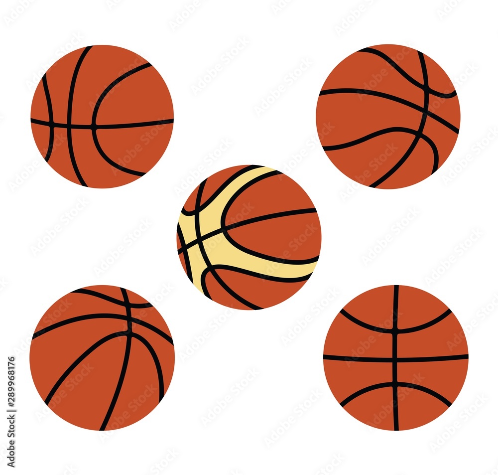 basketball set icon. Set of basketball balls isolated on white background.