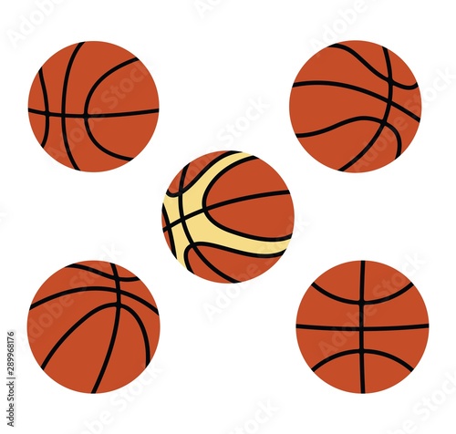 basketball set icon. Set of basketball balls isolated on white background. © Graficriver