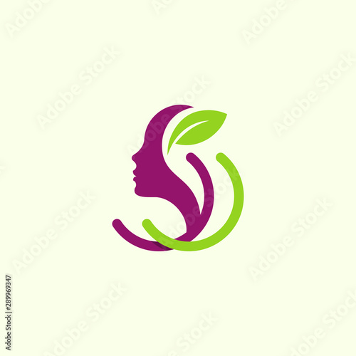 Fototapeta Naklejka Na Ścianę i Meble -  Beauty Face Care Creative Modern Icon Logo Design Template Element Vector Illustration