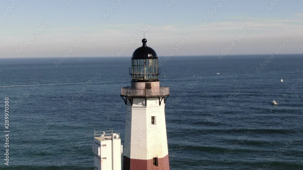 Aerial Close Up of Montauk Lighthouse, New York Aerial Close Up of Montauk Lighthouse, New York