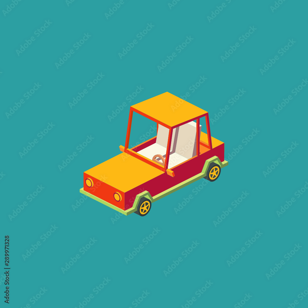 Isometric Cartoon Car isolated Isometric Cartoon Car isolated