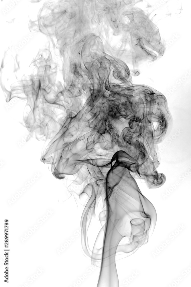 Black smoke on white background Black smoke on white background