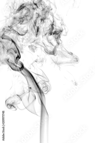 Black smoke on white background