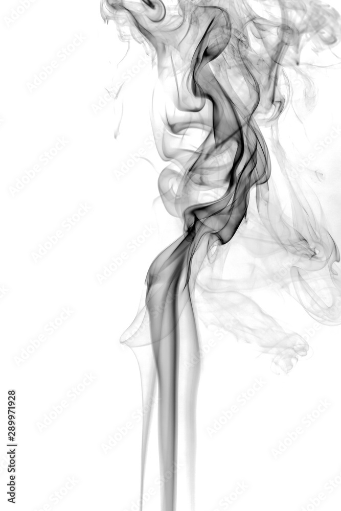 Fototapeta premium Black smoke on white background