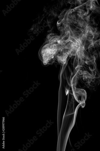 Black smoke on white background