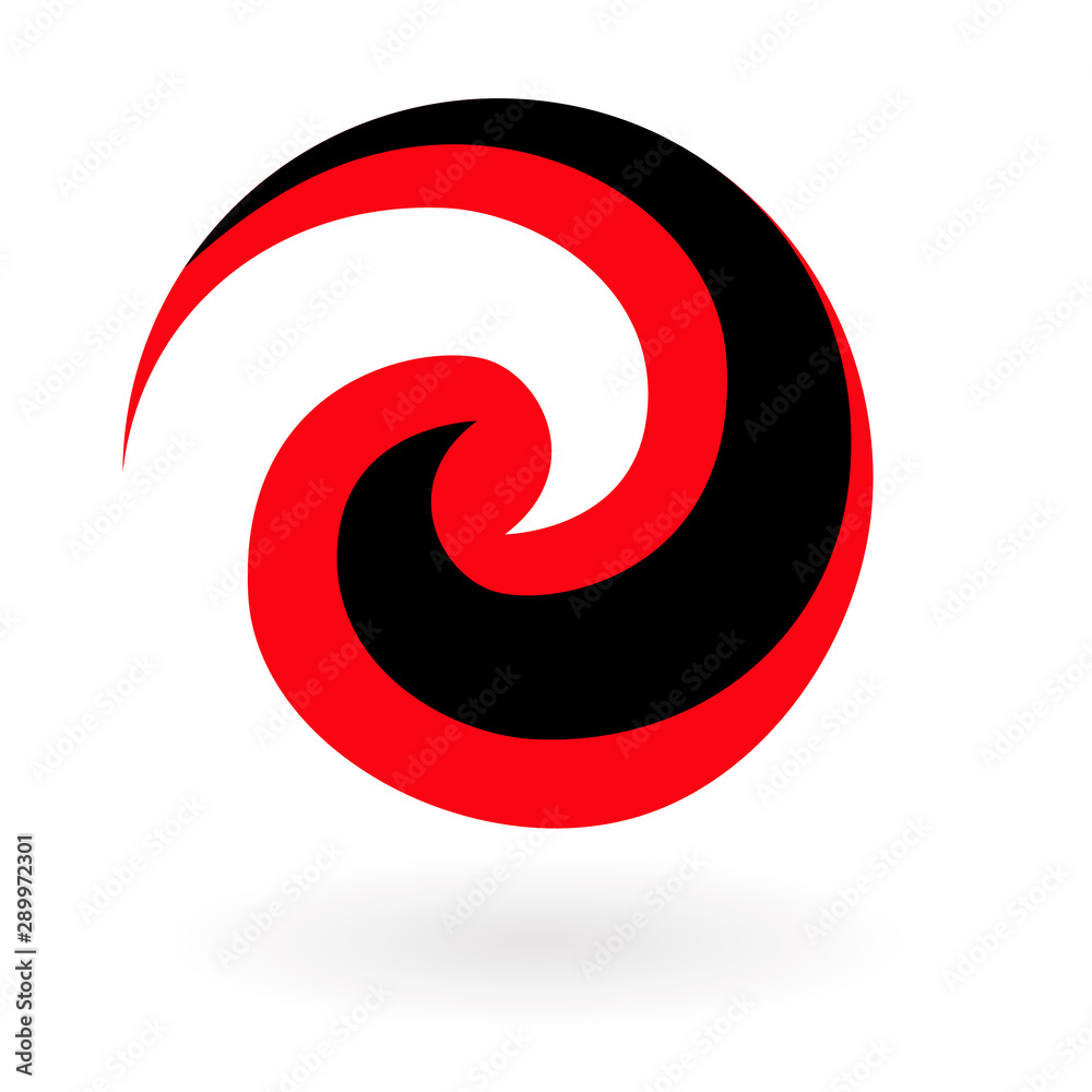 Maori Koru Red Black Shadow Stock Vector | Adobe Stock
