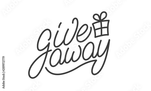 Giveaway. Lettering label badge design for social media marketing give away