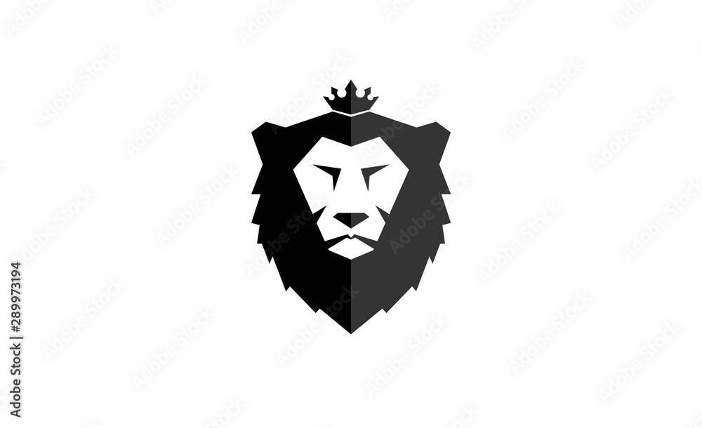 lion icon black and white.