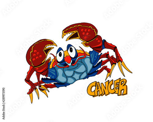 Zodiac cartoon illustration -  Cancer 