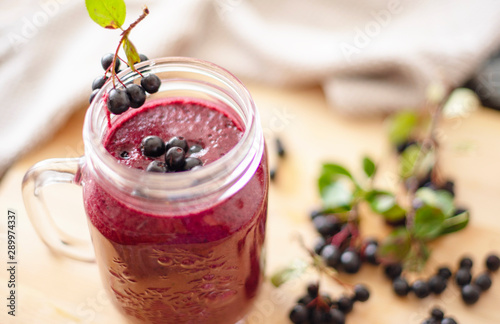 healthy smoothies with chokeberry (aronia)