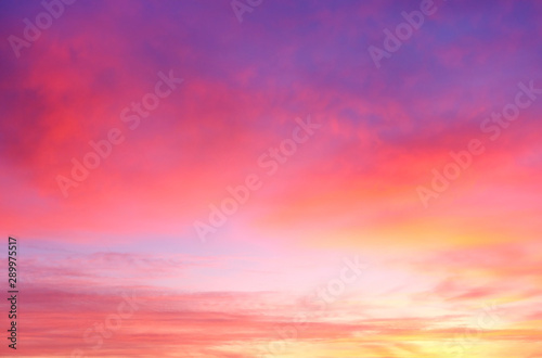 Beautiful and expressive sunrise sky orange purple yellow violet perfect as photoediting resource and background © Ackab Photography