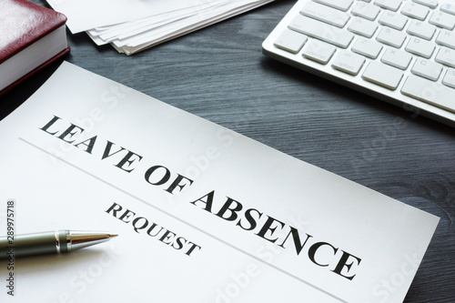 Leave of absence request on the table. photo