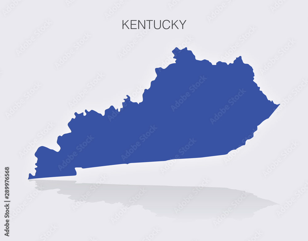 State of Kentucky Map in the United States of America