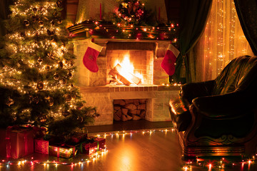 Christmas living room home interior