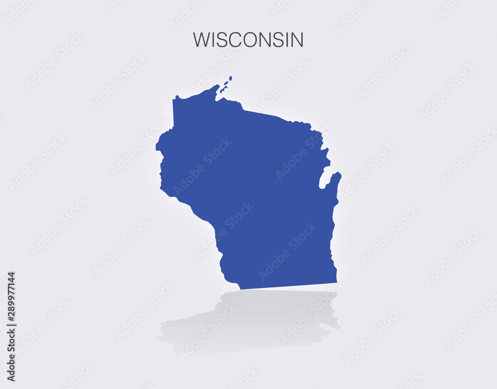 State of Wisconsin Map in the United States of America State of Wisconsin Map in the United States of America