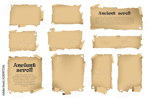 Antique banners on different topics for decoration and design.