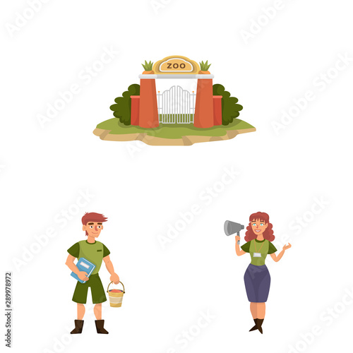 Vector design of zoo and park icon. Collection of zoo and animal vector icon for stock.