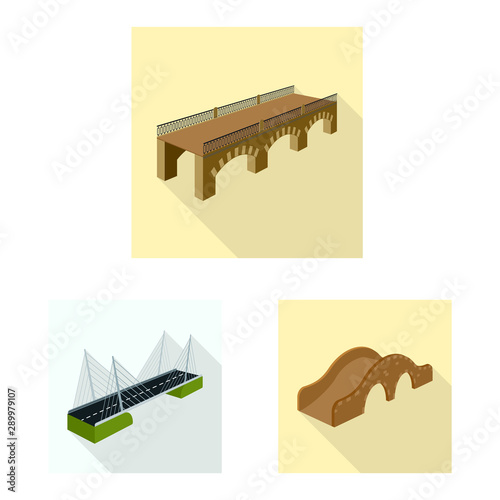 Vector illustration of connection and design sign. Set of connection and side stock vector illustration.