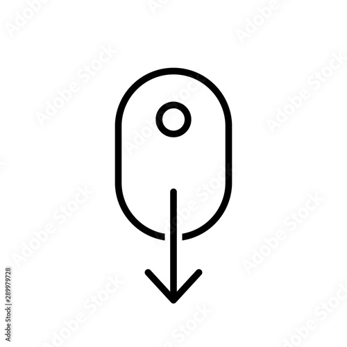 Scroll down icon.