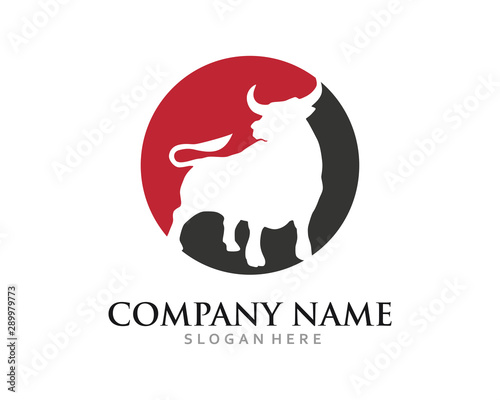 Bull Taurus Logo Bull head mascot. Buffalo logo - Vector