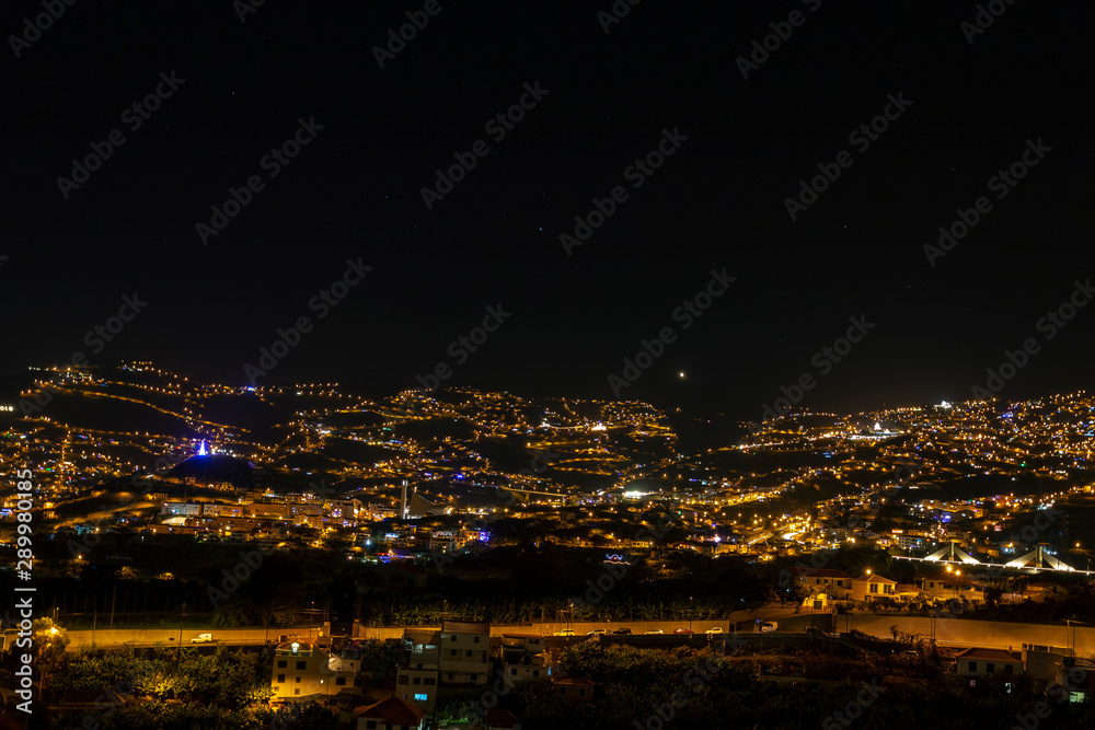 Funchal at night, Madeira, Portugal