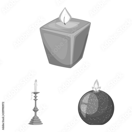 Vector illustration of paraffin and fire sign. Collection of paraffin and decoration stock vector illustration.