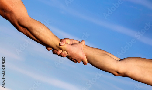 Helping hand concept and in...