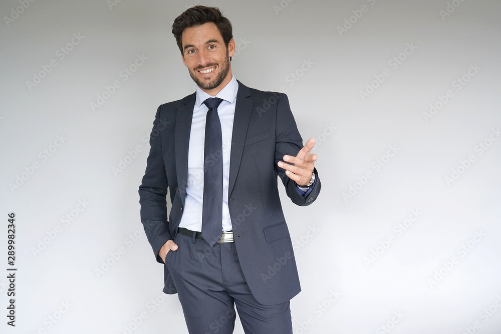Businessman standing on white background Businessman standing on white background