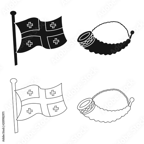 Vector design of culture and sightseeing sign. Set of culture and originality vector icon for stock.