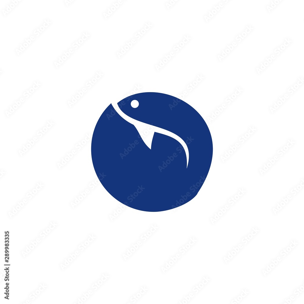 fish logo template, design concept vector, sea food